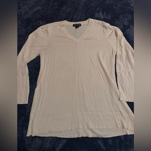 DKNY Jeans White V-Neck Sweater